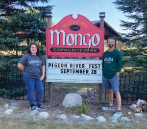 Heather Ware and Andy Linder are among those preparing for Mongo Pigeon River Festival 2024. (Standard-News Photo by Michelle Patrick)