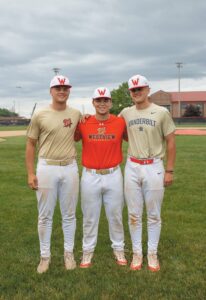 The Engle boys are taking their baseball career to Huntington University. From left, Jaxon Engle, Gavin Engle, and Max Engle. (Photo by: Kahlina Siemers)