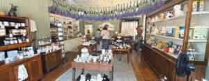 Out of town visitors looking at the products found at the Bloomfield Lavender Apothecary shop located at 107 W Spring St., LaGrange, IN 46761. (Photo by Kahlina Siemers)